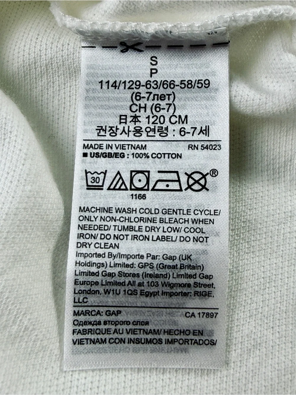 GAP Kids 100% Cotton White Short Sleeve Polo Shirt, Szs S & M
